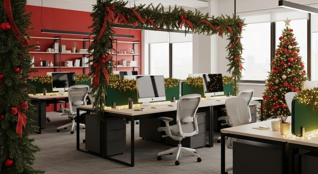 Las mejores ideas para decorar tu oficina con ambiente navideño