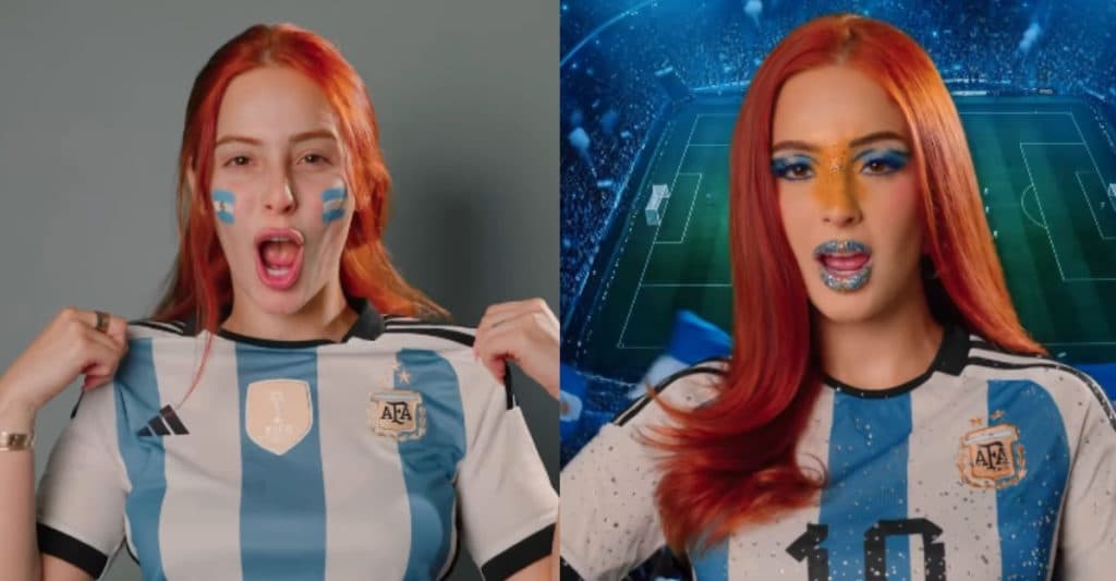 Nicolle Figueroa se une a fiebre del Mundial con maquillaje deportivo