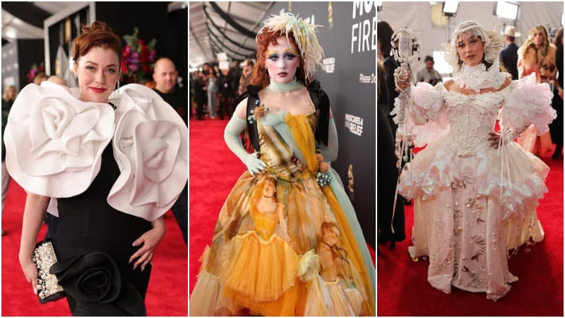 Las celebridades de la música deslumbran en la alfombra roja de los Grammy