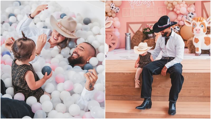Maluma celebró el primer año de su hija Paris con una emotiva fiesta de granja
