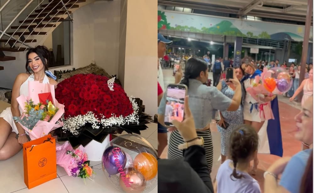 Andrea Aguilar fue recibida con mucho amor por parte de los salvadoreños