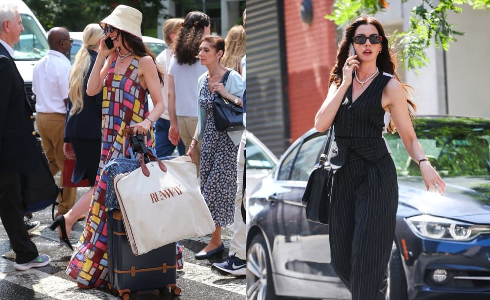 Anne Hathaway se toma las calles de Nueva York para rodaje de «El Diablo Viste a la Moda 2»
