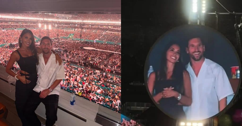 Messi y Antonela Roccuzzo se roban show al ser captados por la «kiss cam» en un concierto de Coldplay