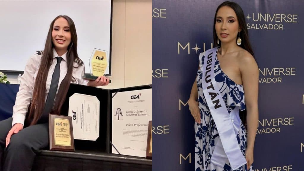 Gloria Sandoval, piloto comercial, busca la corona de Miss Universo El Salvador