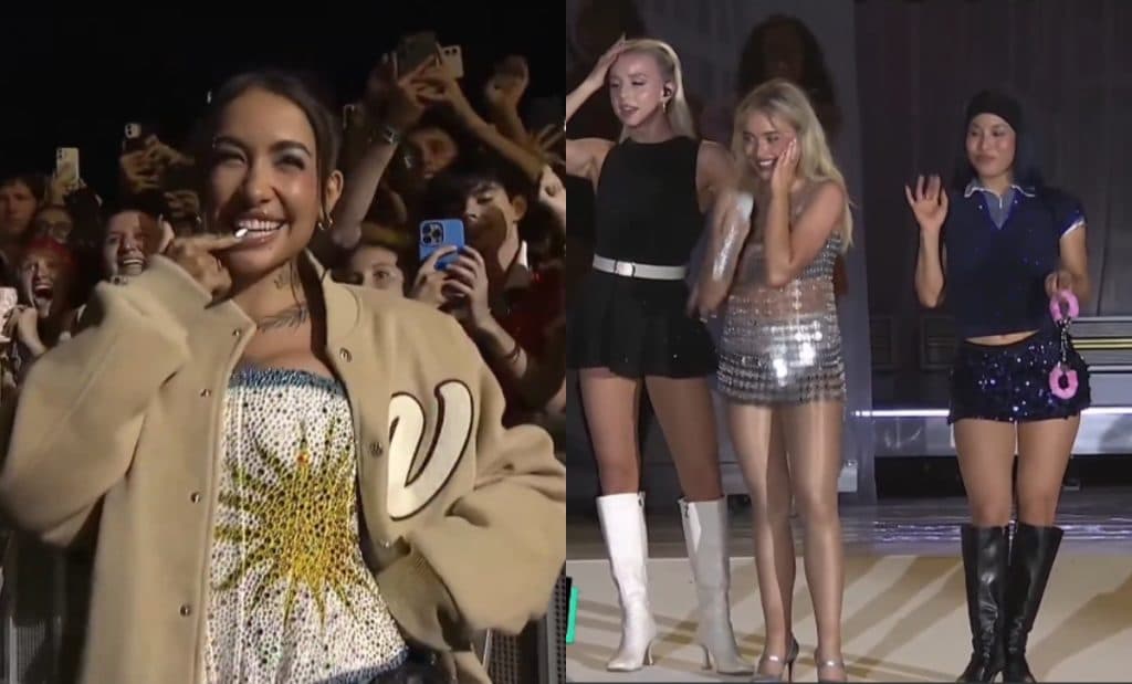 Sabrina Carpenter queda sorprendida por belleza de María Becerra en un concierto y la arresta