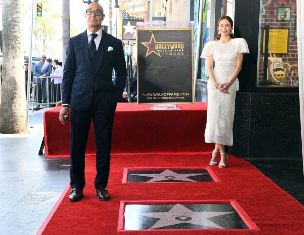 Emily Blunt y Stanley Tucci reciben estrella en el Paseo de la Fama de Hollywood