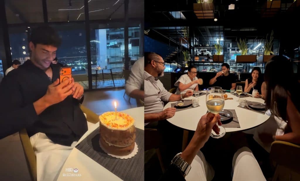 Carlos Arias celebra su cumpleaños junto a Sheynnis Palacios