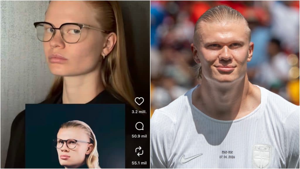 Mujer rusa se vuelve viral por su parecido con el futbolista Erling Haaland