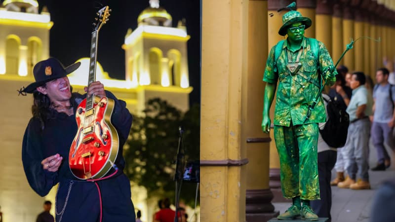 La música y las estatuas vivientes conquistan el corazón de San Salvador