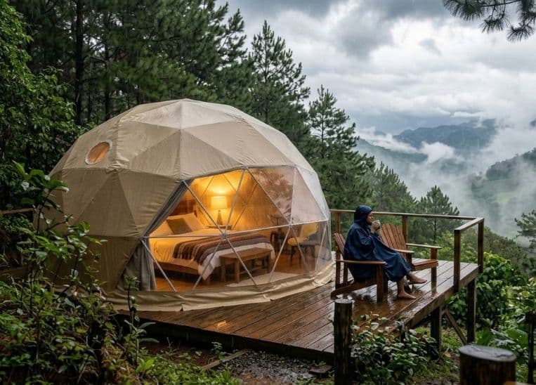 Glamping en El Salvador: la magia de acampar bajo la lluvia sin perder el confort