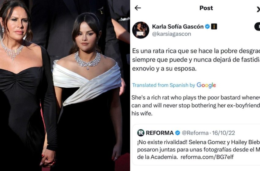  Karla Sofía Gascón borra su cuenta de “X” tras polémica por llamar ‘rata rica’ a Selena Gómez