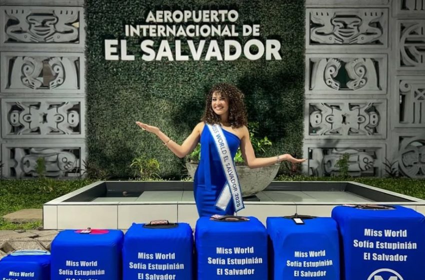  La salvadoreña Sofía Estupinián viaja a India para competir en Miss Mundo 2025