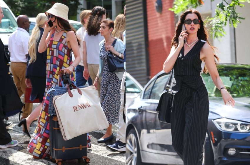 Anne Hathaway se toma las calles de Nueva York para rodaje de «El Diablo Viste a la Moda 2»