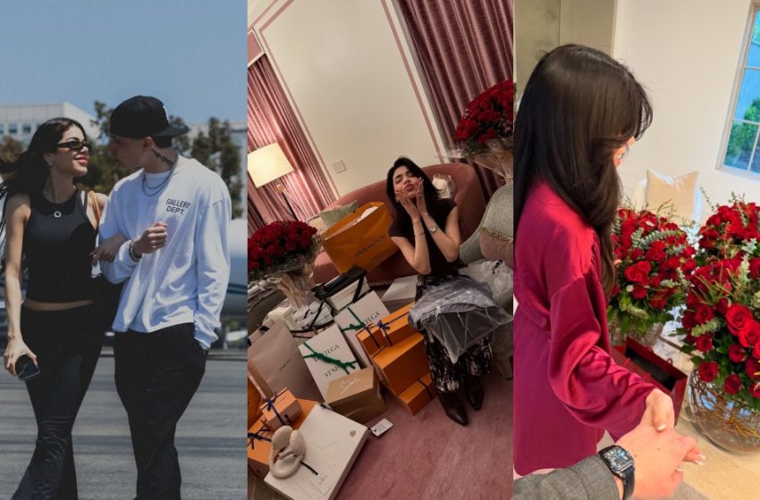  De esta manera celebró Peso Pluma el cumpleaños de su novia Kenia Os