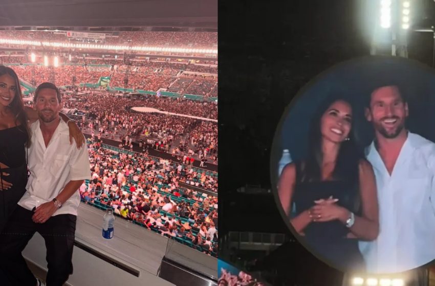  Messi y Antonela Roccuzzo se roban show al ser captados por la «kiss cam» en un concierto de Coldplay