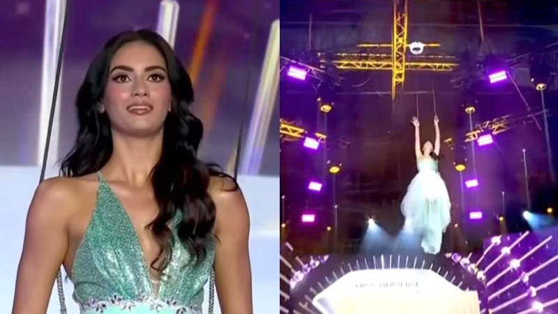 Candidata sufre aparatosa caída en Miss Universe Latina