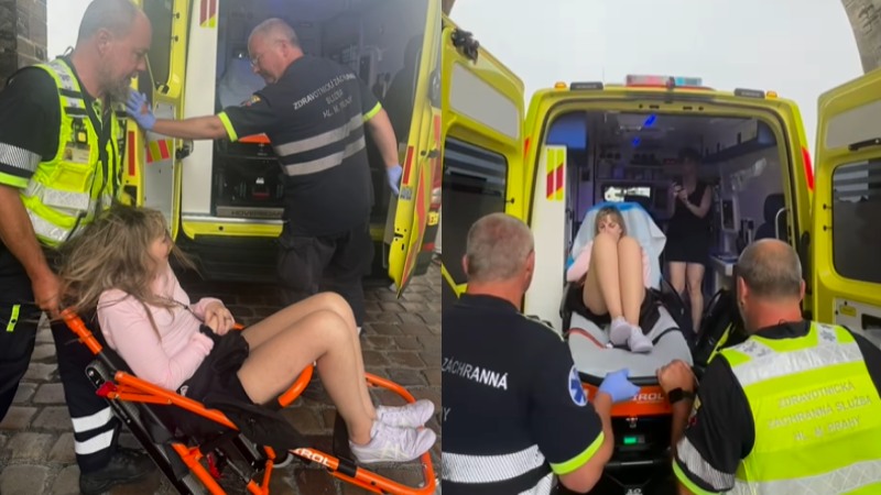 Shanik Berman sufre aparatosa caída en sus vacaciones de Europa