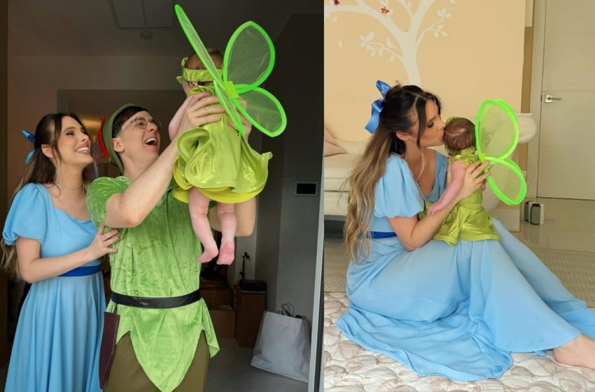  Lele Pons y Guaynaa se disfrazan de Wendy y Peter Pan con su pequeña campanita