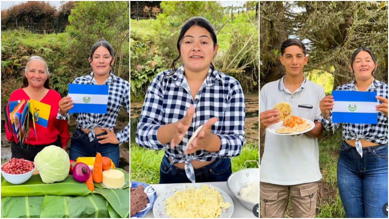 Familia colombiana causa furor en redes al preparar pupusas salvadoreñas