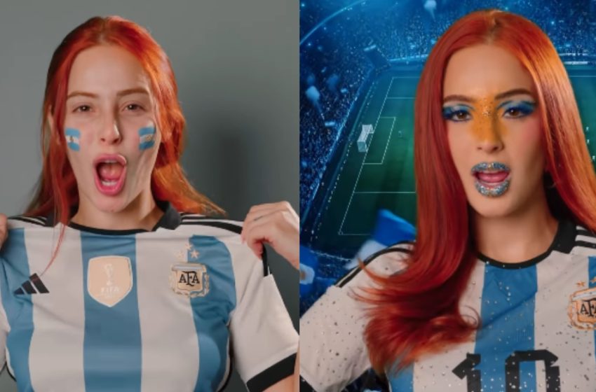  Nicolle Figueroa se une a fiebre del Mundial con maquillaje deportivo