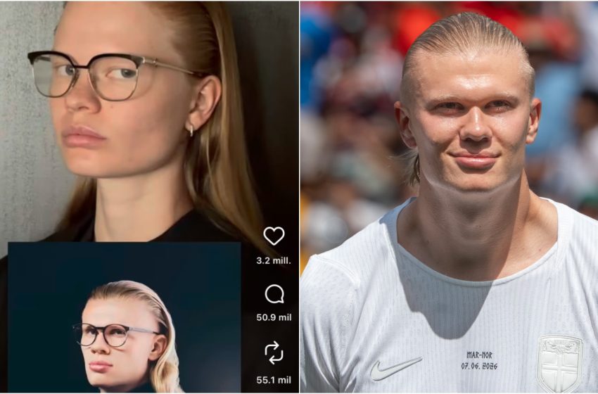  Mujer rusa se vuelve viral por su parecido con el futbolista Erling Haaland